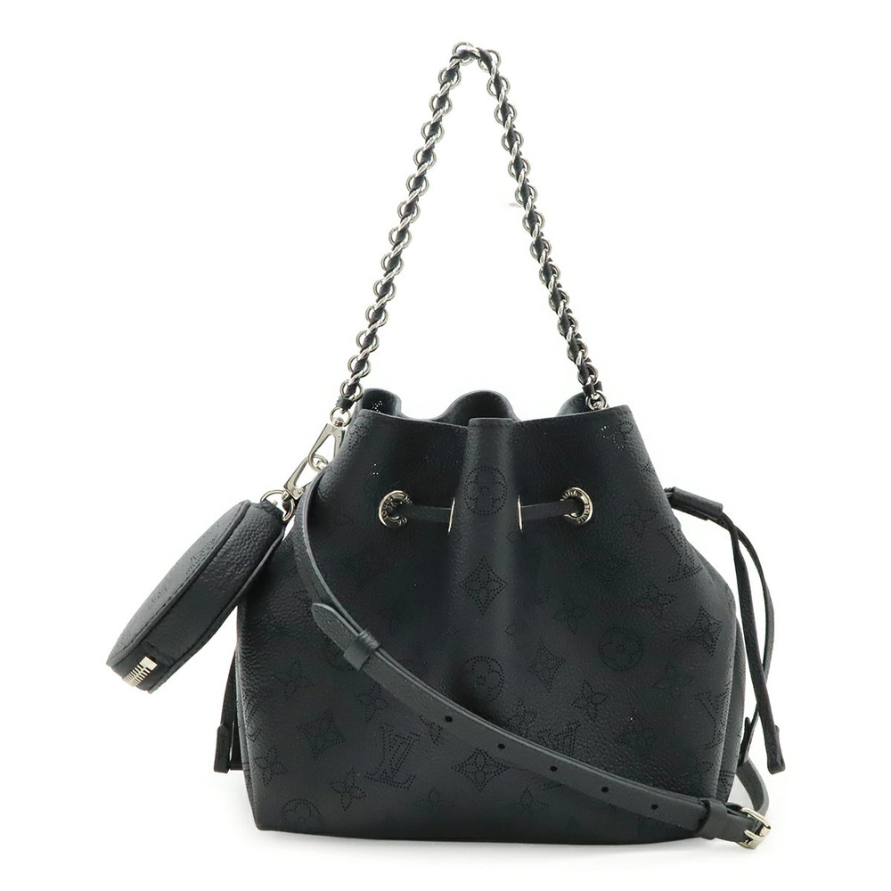 LOUIS VUITTON Mahina Bella Shoulder Bag Chain Handbag Drawstring Noir Black